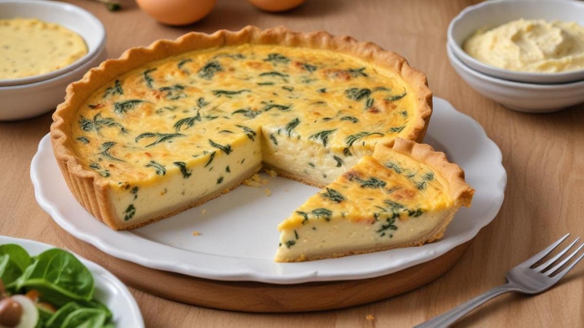 Passo a Passo da Preparação da Quiche de Queijo Simples