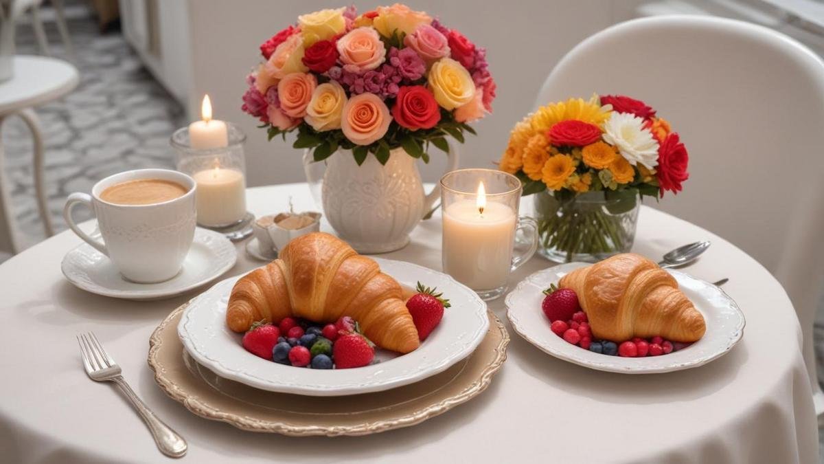 Café da manhã romântico para duas pessoas Café da manhã romântico para duas pessoas