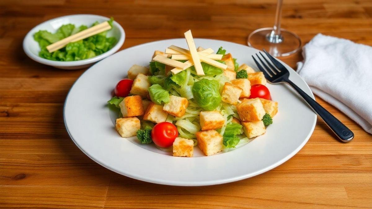 Ingredientes essenciais para a salada Caesar Ingredientes essenciais para a salada Caesar