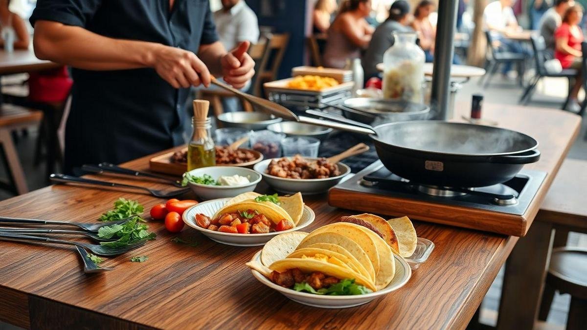 Utensílios essenciais para preparar comida de rua